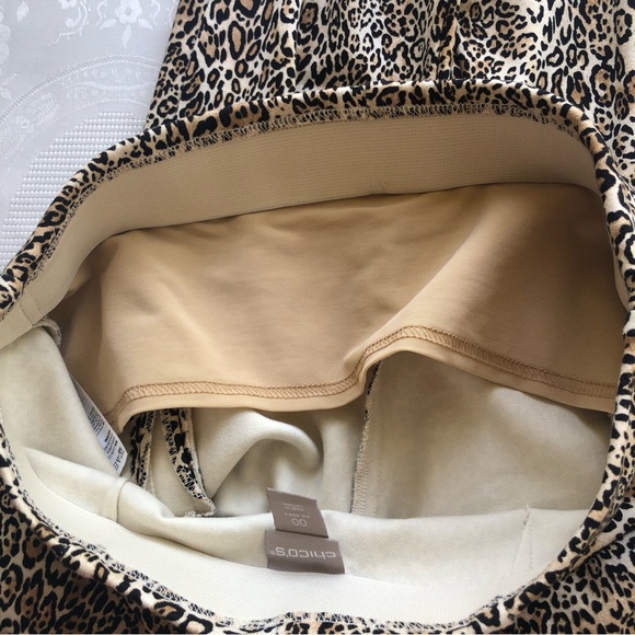 Chico’s Brown Animal Print Leopard Stretchy Waist Leggings Pants Women’s Size XS - Picture 12 of 16
